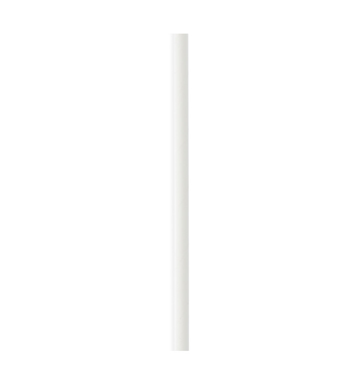 Pajita Recta de Papel Blanco Ø6mm 14,5cm (500 Uds)