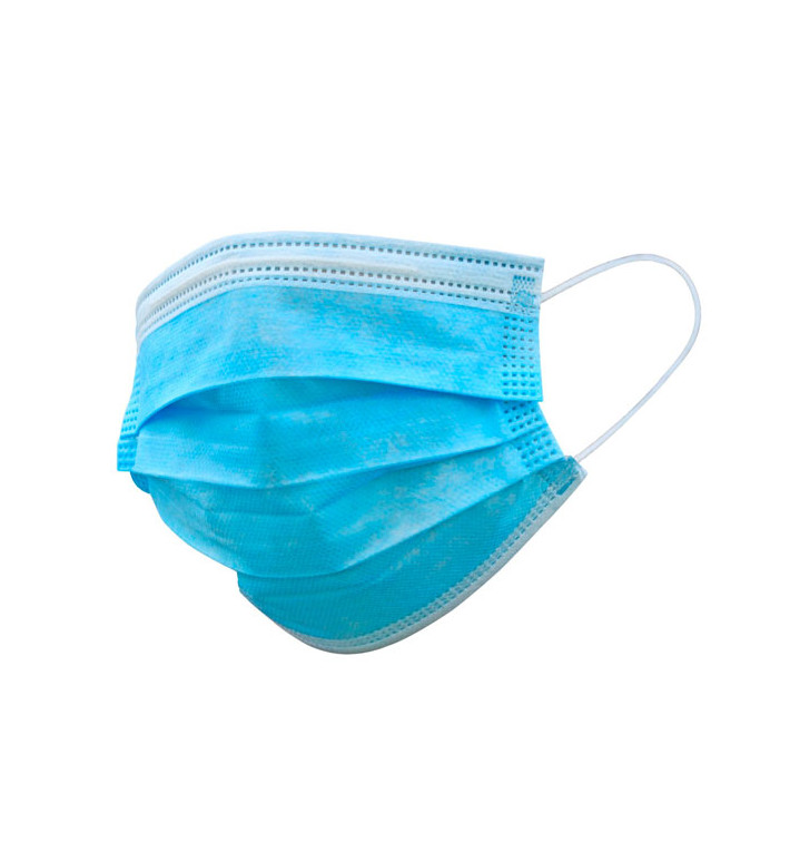 Mascarilla Triple Capa con Gomas Tipo I Azul (50 Uds) Mascarilla Triple Capa con Gomas Tipo I Azul (50 Uds)