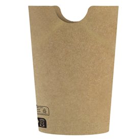 Vaso Antigrasa Carton Efecto Kraft con Solapa 14Oz/420ml (1000 Uds)