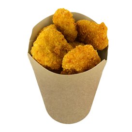 Vaso Antigrasa Carton Efecto Kraft con Solapa 14Oz/420ml (1000 Uds)