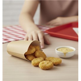 Vaso Antigrasa Carton Efecto Kraft con Solapa 14Oz/420ml (1000 Uds)