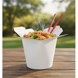Envase Comida para Llevar 100% ECO Blanco 16Oz/480ml (500 Uds)