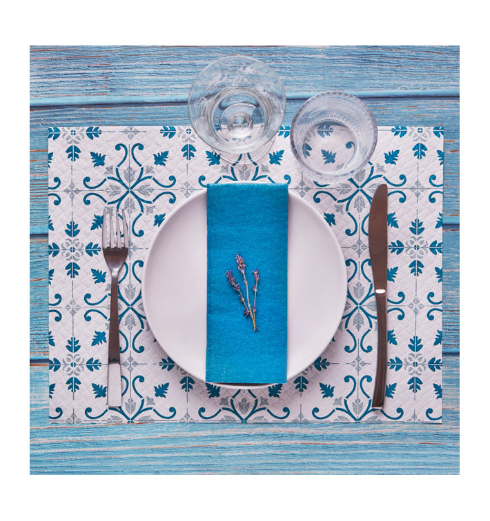 Mantel Individual Papel 30x40cm "La Valenciana" Turquesa 40g/m² (1000 Uds) Mantel Individual Papel 30x40cm "La Valenciana" Turquesa 40g/m² (1000 Uds)