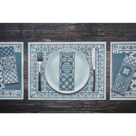 Servilleta Papel 1/8 33x40cm "Alhambra" Turquesa Punta-Punta (50 Uds)