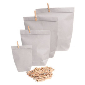 Bolsa de Papel Cilíndrica con Base Hexagonal Blanco 19x26cm (50 Uds)