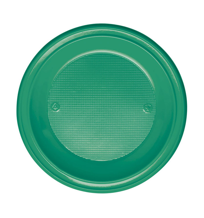 Plato de Plastico PS Hondo Verde Ø220mm (30 Uds) Plato de Plastico PS Hondo Verde Ø220mm (30 Uds)