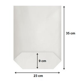 Bolsa de Papel Cilíndrica con Base Hexagonal Blanco 23x35cm (100 Uds)