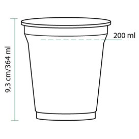 Vaso de Plastico PET 364 ml Ø9,5cm (75 Uds)