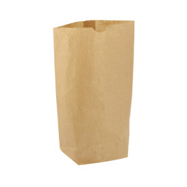 Bolsa de Papel Cilíndrica con Base Hexagonal Kraft 19x26cm (50 Uds)