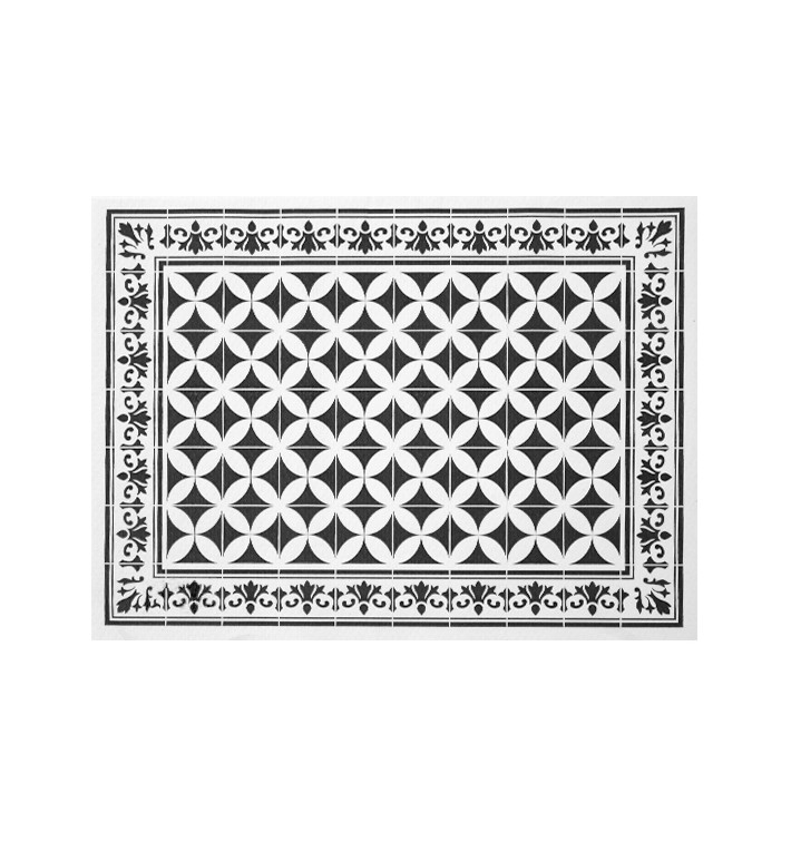 Mantel Individual Papel 30x40cm "Alhambra" Negro 50g/m² (1000 Uds) Mantel Individual Papel 30x40cm "Alhambra" Negro 50g/m² (1000 Uds)