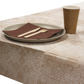 Mantel de Papel Cortado 1x1m "Mosaico" Beige 40g/m² (400 Uds)