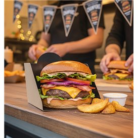 Envase Hamburguesa Cartón Kraft 10x10x7cm (600 Uds)