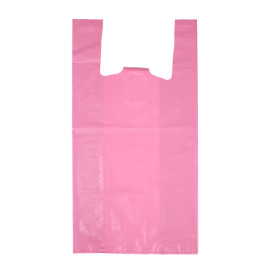 Bolsa Plástico Camiseta 70% Reciclado “Colors” Rosa 42x53cm G200 (40 Uds)