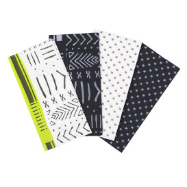 Servilleta Papel 1/8 40x40cm "Tribal Blanco" Punta-Punta (30 Uds)