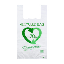 Bolsa Plástico Camiseta 70% Reciclado 50x60cm G200 (100 Uds)