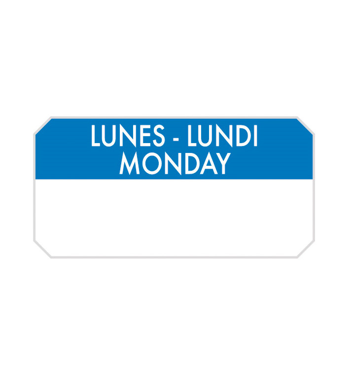 Rollo Adhesivo Rectangular “Lunes” 5x2,5cm (1.000 Uds) Rollo Adhesivo Rectangular “Lunes” 5x2,5cm (1.000 Uds)