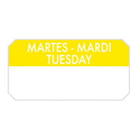 Rollo Adhesivo Rectangular “Martes” 5x2,5cm (1.000 Uds)