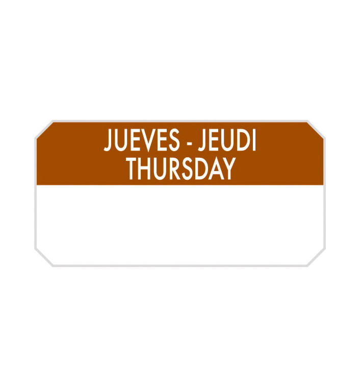 Rollo Adhesivo Rectangular “Jueves” 5x2,5cm (1.000 Uds) Rollo Adhesivo Rectangular “Jueves” 5x2,5cm (1.000 Uds)