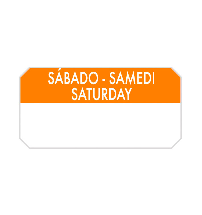 Rollo Adhesivo Rectangular “Sábado” 5x2,5cm (1.000 Uds) Rollo Adhesivo Rectangular “Sábado” 5x2,5cm (1.000 Uds)