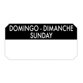 Rollo Adhesivo Rectangular “Domingo” 5x2,5cm (1.000 Uds)