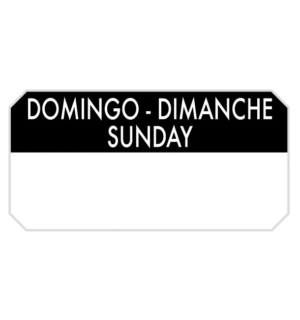 Rollo Adhesivo Rectangular “Domingo” 5x2,5cm (1.000 Uds)