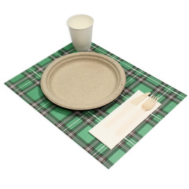 Mantel Individual de Papel Verde "Edinburgh" 30x40cm 40g/m² (1.000 Uds)