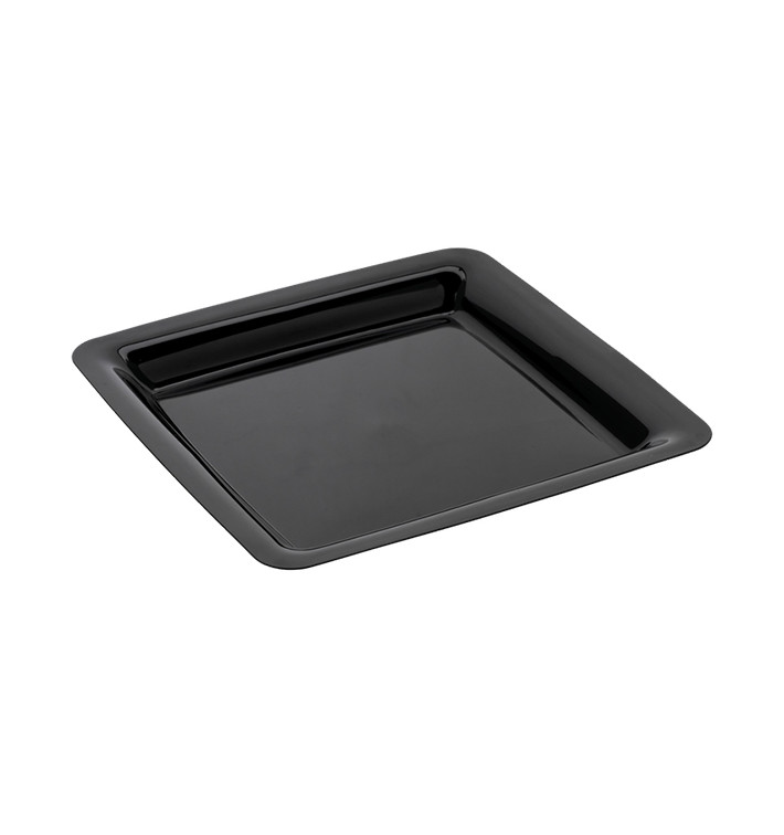 Plato Reutilizable PS Cuadrado Extra Rigido Negro 22,5x22,5cm (20 Uds) Plato Reutilizable PS Cuadrado Extra Rigido Negro 22,5x22,5cm (20 Uds)
