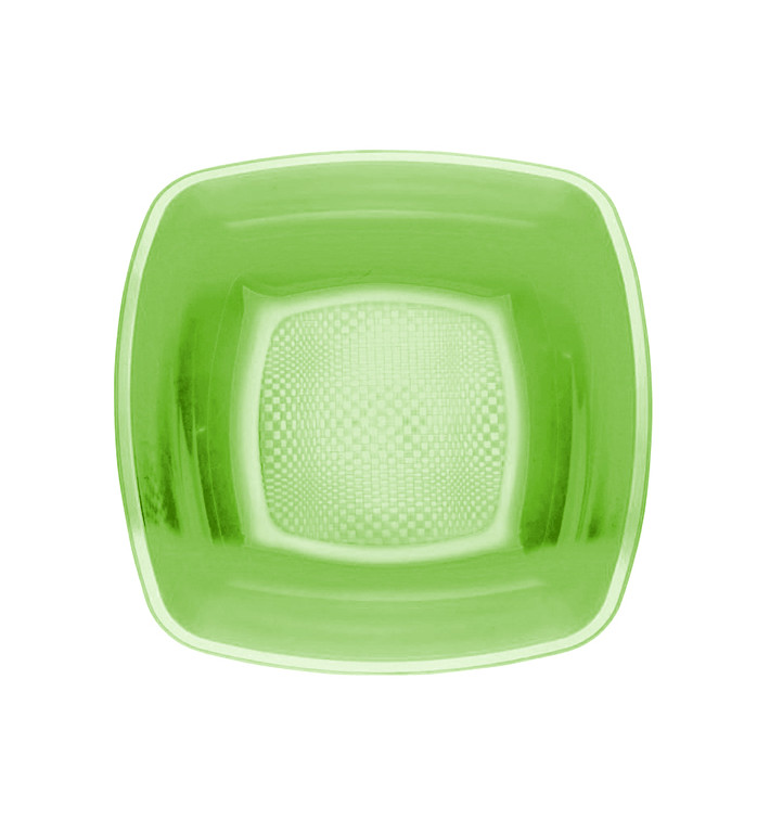 Plato Hondo Reutilizable PP Verde Lima Square 18cm (25 Uds) Plato Hondo Reutilizable PP Verde Lima Square 18cm (25 Uds)