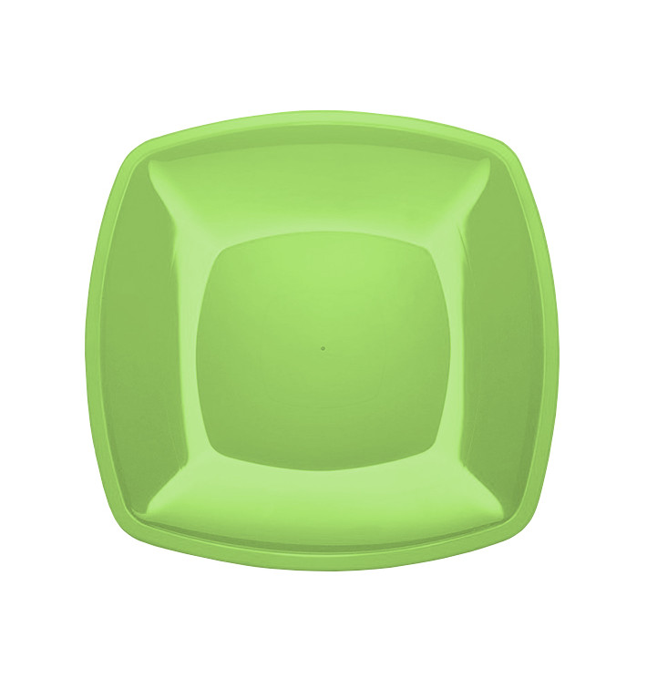 Plato Llano Reutilizable PS Verde Lima Square 30cm (12 Uds) Plato Llano Reutilizable PS Verde Lima Square 30cm (12 Uds)
