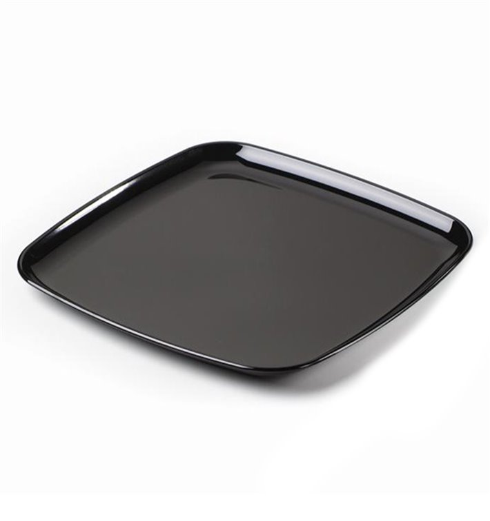 Bandeja Reutilizable PS Cuadrada Dura Negro 30x30cm (5 Uds) Bandeja Reutilizable PS Cuadrada Dura Negro 30x30cm (5 Uds)