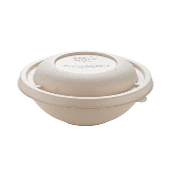 Bol de Caña de Azucar "Buddha" con Tapa 750ml Ø17x17cm (15 Uds) Bol de Caña de Azucar "Buddha" con Tapa 750ml Ø17x17cm (15 Uds)