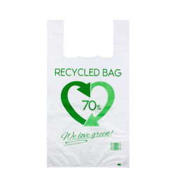 Bolsa Plástico Camiseta 70% Reciclado 40x60cm G200 (100 Uds)