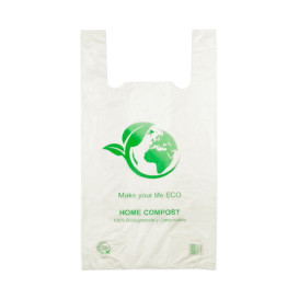 Bolsa Plastico Camiseta 100% Biodegradable 50x55cm (100 Uds)