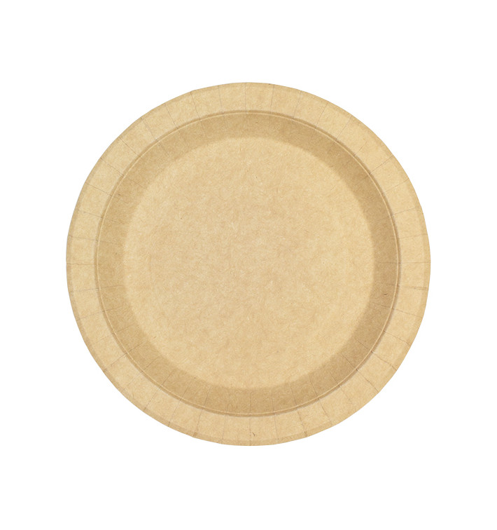 Plato de Cartón Redondo Antigrasa Kraft Ø18cm 245g/m² (50 Uds) Plato de Cartón Redondo Antigrasa Kraft Ø18cm 245g/m² (50 Uds)