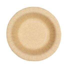 Plato Hondo de Cartón Antigrasa Kraft Ø19cm 245g/m² (500 Uds)