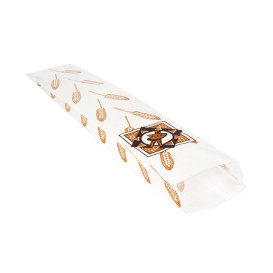 Bolsa de Papel Blanca "Espigas" 9+3x51cm (125 Uds)