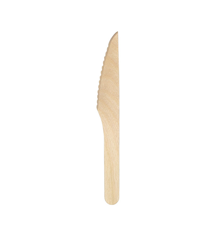 Cuchillo de Madera Desechable 16,5cm (25 Uds) Cuchillo de Madera Desechable 16,5cm (25 Uds)