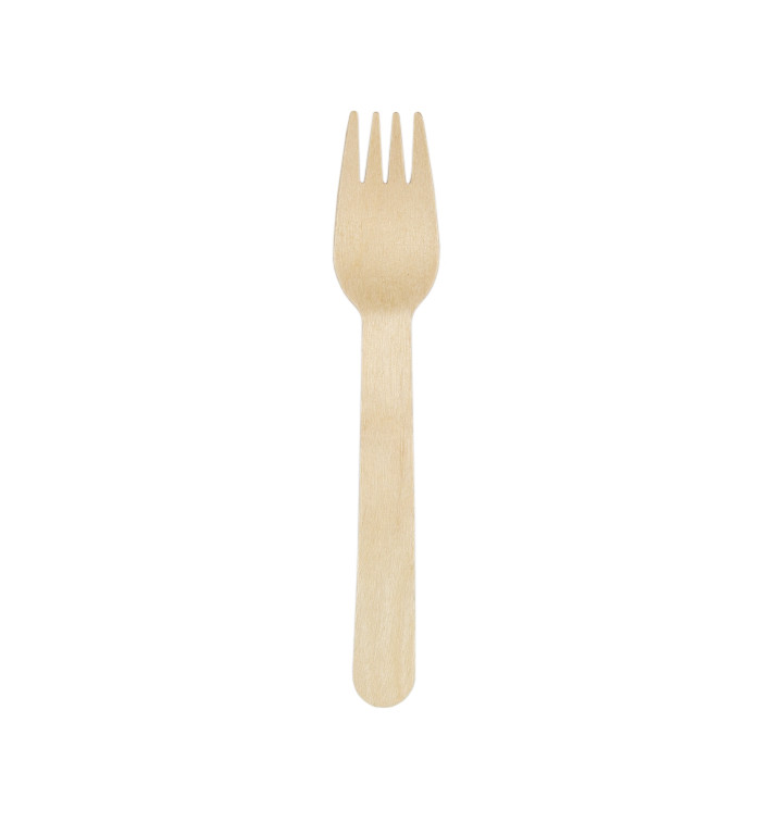 Tenedor de Madera Desechable 16cm (25 Uds) Tenedor de Madera Desechable 16cm (25 Uds)