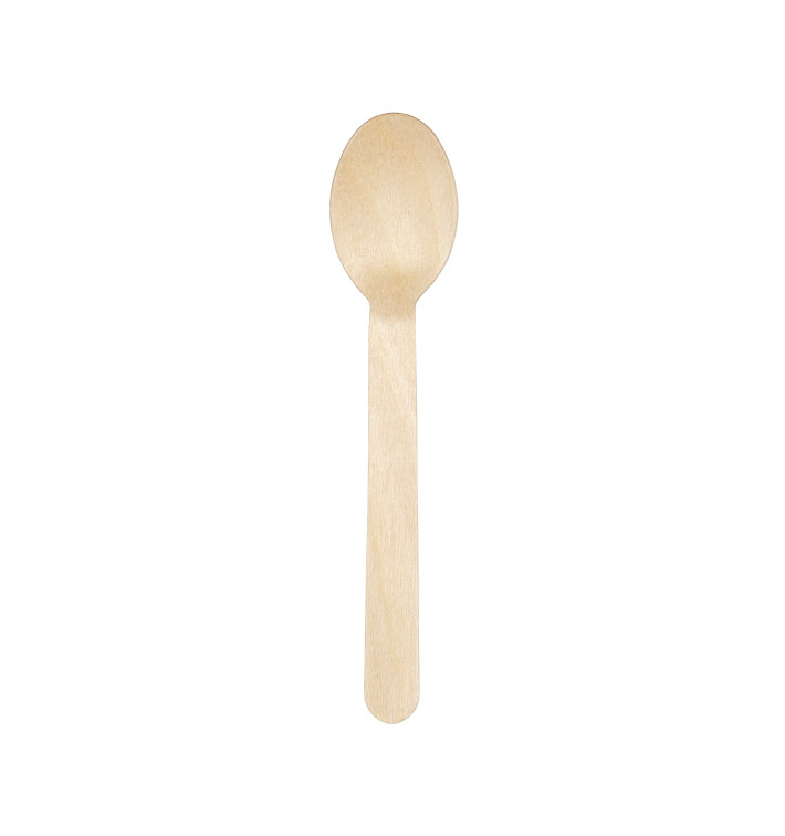 Cuchara de Madera Desechable 16cm (25 Uds) Cuchara de Madera Desechable 16cm (25 Uds)