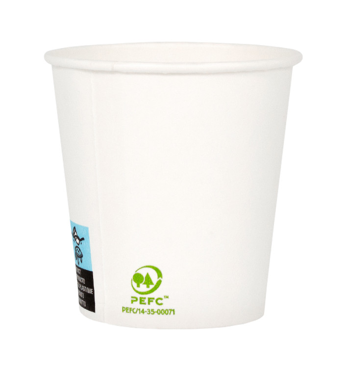 Vaso Cartón 4 Oz/120ml Blanco Ø6,2cm (80 Uds) Vaso Cartón 4 Oz/120ml Blanco Ø6,2cm (80 Uds)