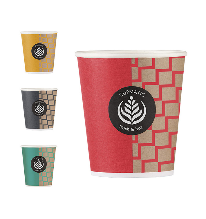 Vaso Carton Cupmatic 9Oz/280ml Ø8,0cm (50 Uds) Vaso Carton Cupmatic 9Oz/280ml Ø8,0cm (50 Uds)