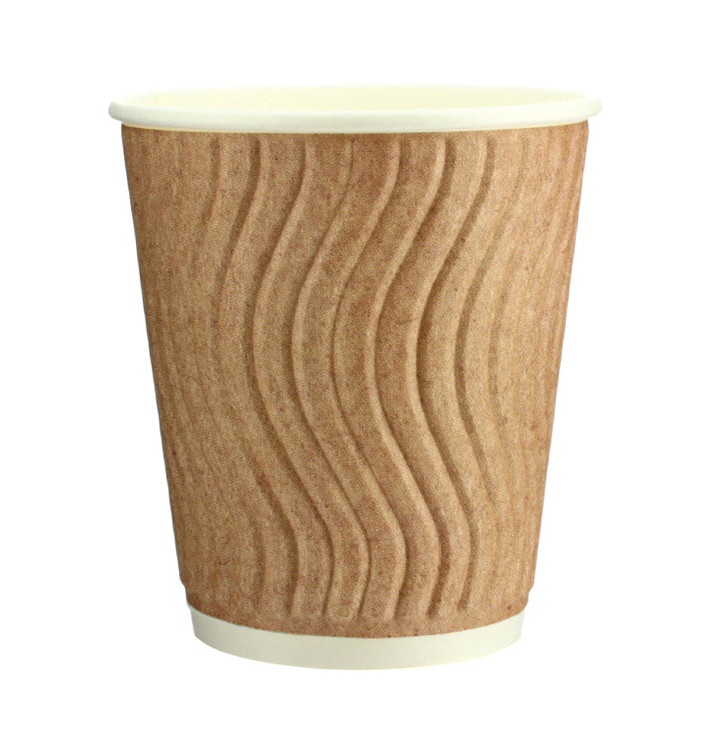 Vaso Cartón Rizado 9 Oz/270ml Kraft Ø8,0cm (30 Uds) Vaso Cartón Rizado 9 Oz/270ml Kraft Ø8,0cm (30 Uds)