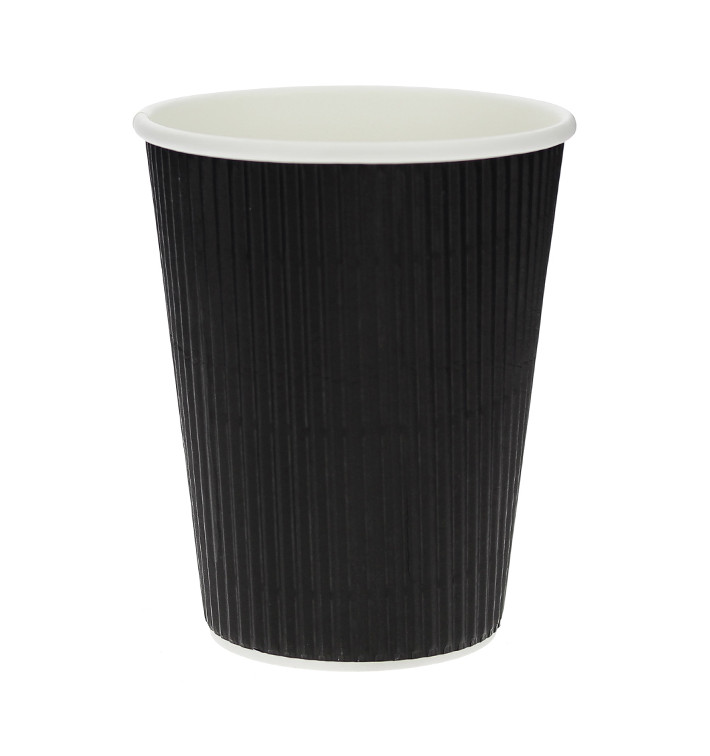 Vaso Cartón 12 Oz/360ml "Rizado" Negro Ø8,7cm (25 Uds) Vaso Cartón 12 Oz/360ml "Rizado" Negro Ø8,7cm (25 Uds)