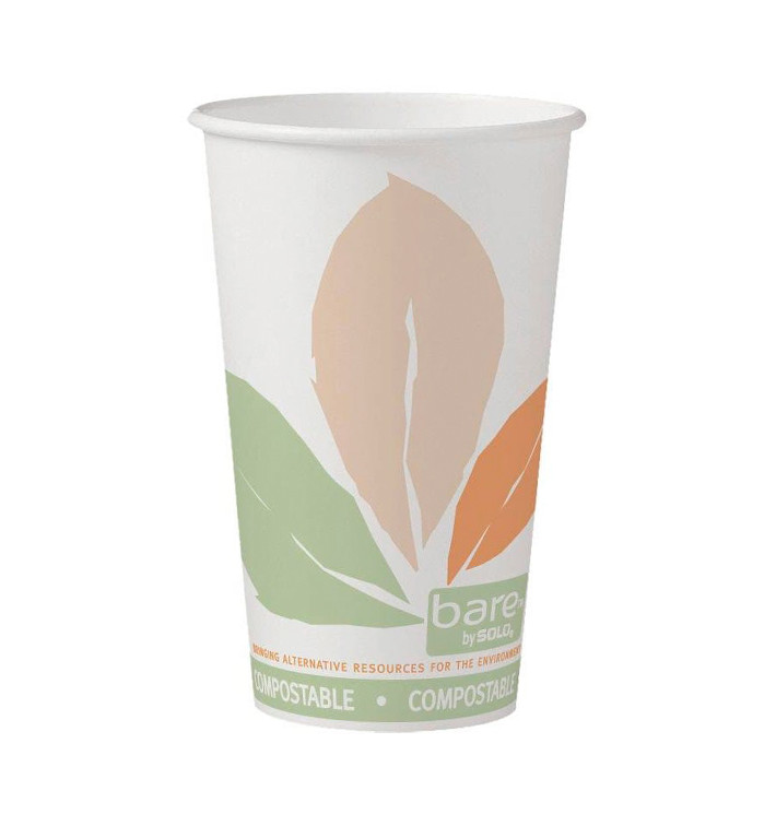Vaso Cartón PLA Bare 16 Oz/500ml Ø8,9cm (50 Uds) Vaso Cartón PLA Bare 16 Oz/500ml Ø8,9cm (50 Uds)