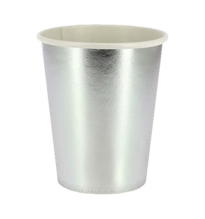 Vaso Cartón 9 Oz/240ml Plata "Party" (10 Uds) Vaso Cartón 9 Oz/240ml Plata "Party" (10 Uds)