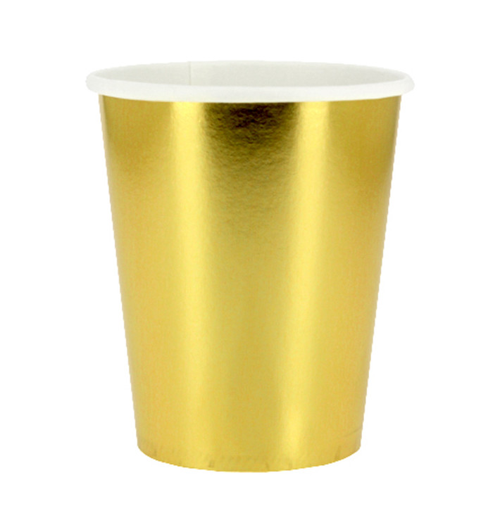 Vaso Cartón 9 Oz/240ml Oro "Party" (10 Uds)