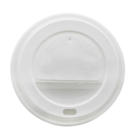 Tapa Travel con Agujero PS para Vaso Cartón Blanca Ø9,0cm (1000 Uds)