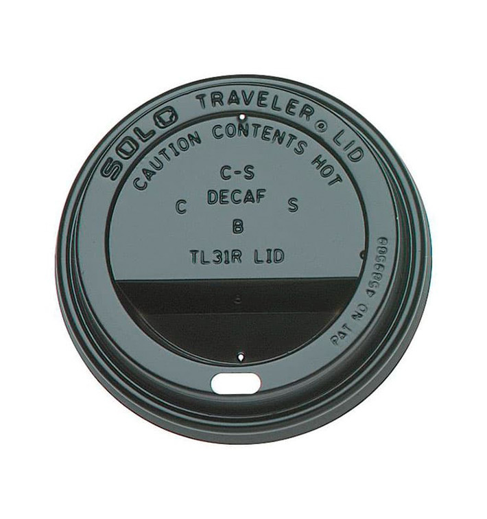 Tapa Travel con Agujero PS para Vaso Cartón Negra Ø8,9cm (100 Uds) Tapa Travel con Agujero PS para Vaso Cartón Negra Ø8,9cm (100 Uds)