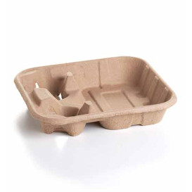 Portavasos de Cartón para 2 huecos con Bandeja (125 Uds)