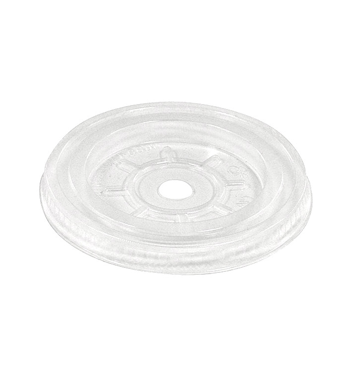 Tapa Plana PLA Transparente con Agujero Ø7,8cm (100 Uds) Tapa Plana PLA Transparente con Agujero Ø7,8cm (100 Uds)